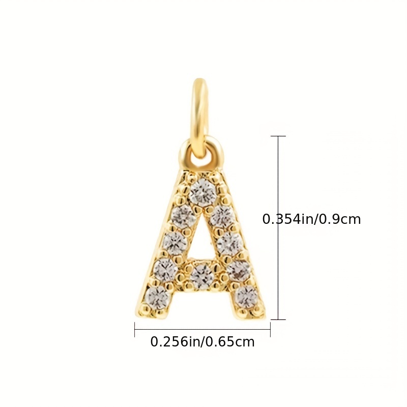 Initial Letter U-Z Exquisite Small Pendant Inlaid Zircon Accessories 14K  Gold Plated DIY Jewelry Accessories