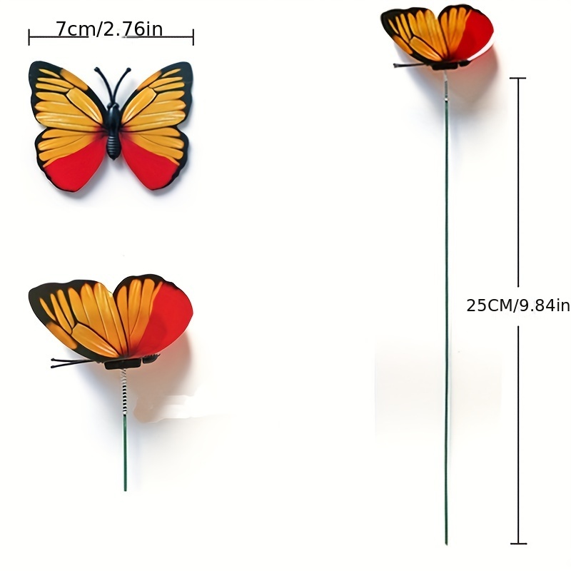 Butterfly Stakes Plastic Butterflies On A Stick Plant Flower - Temu