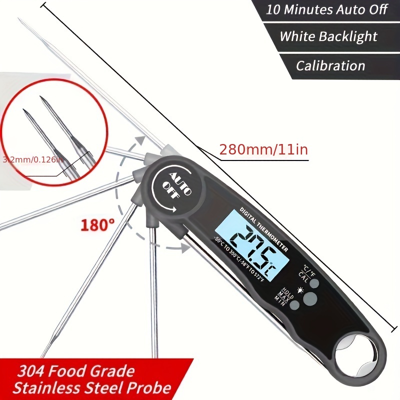 Digital Meat Thermometer, Foldable Waterproof Food Thermometer, Magnetic  Kitchen Thermometer, For Cooking, Baking, Grilling, And More, Kitchen  Gadgets, Kitchen Stuff, Kitchen Accessories, Home Kitchen Items - Temu