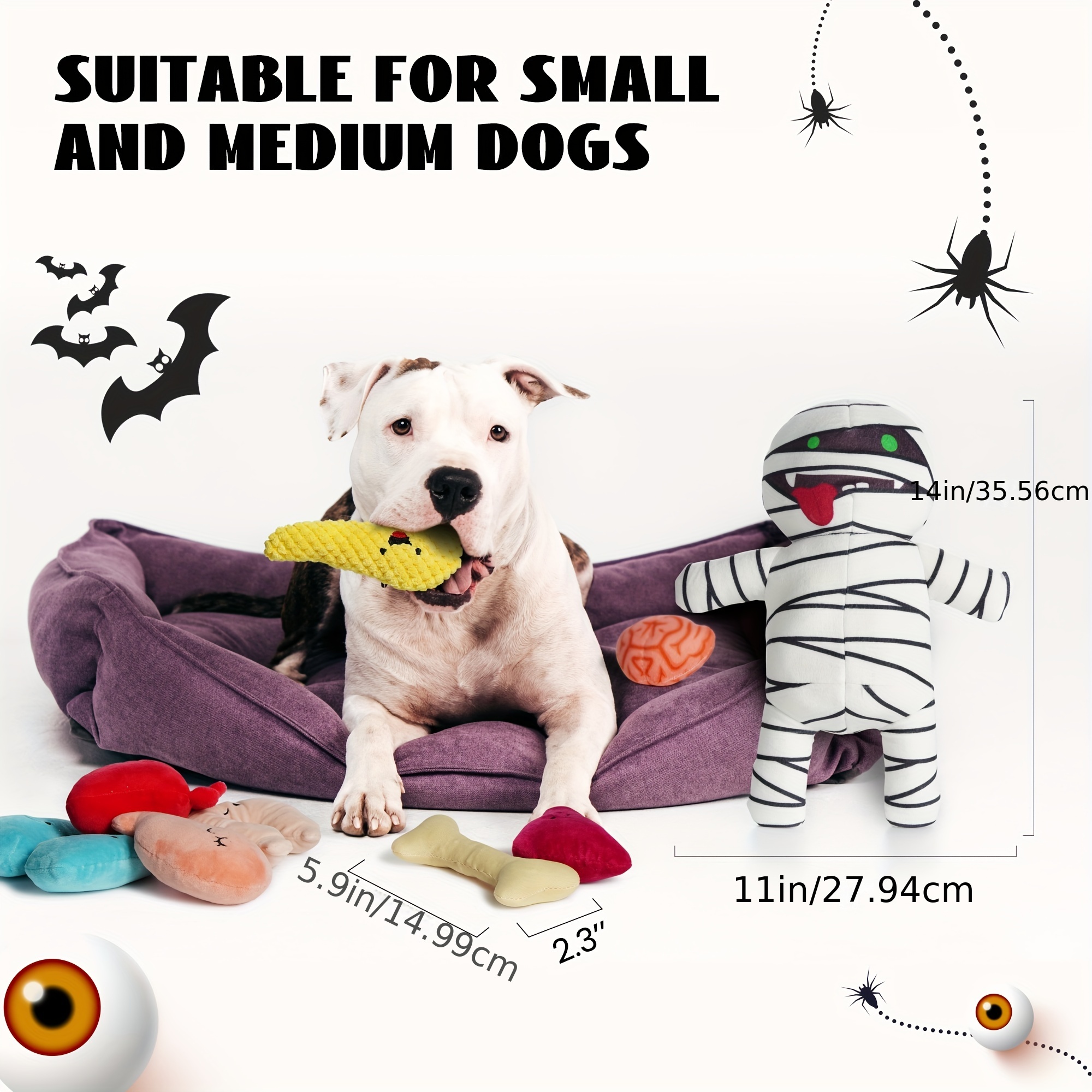 Funny Plush Squeaky Dog Toys: 9 in 1 Halloween Stuffed Chew - Temu