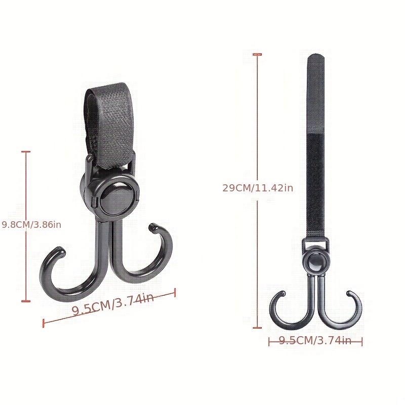 2pcs Baby Stroller Double Hooks, Multifunctional Wheelchair Bicycle  Electric Cart Shopping Cart Hook