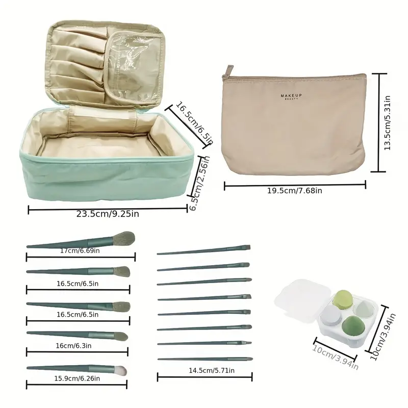 Travel Makeup Brush Bag Portable Cosmetic Brush Holder Organizer Waterproof  Stand-Up Makeup Brush Pouch Zipper Toiletry Bag - AliExpress