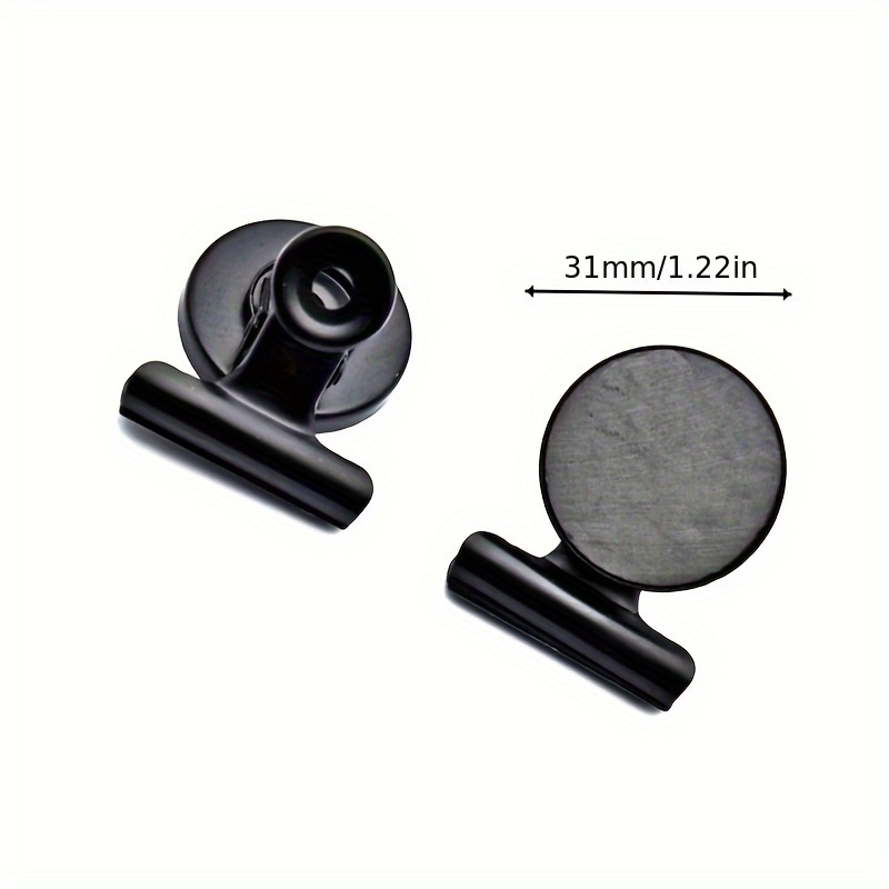 2pcs Magnetic Iron Clip, Metal Clip, Refrigerator Magnetic Warehouse Ticket  Holder, Round Ferrite Magnet Clip
