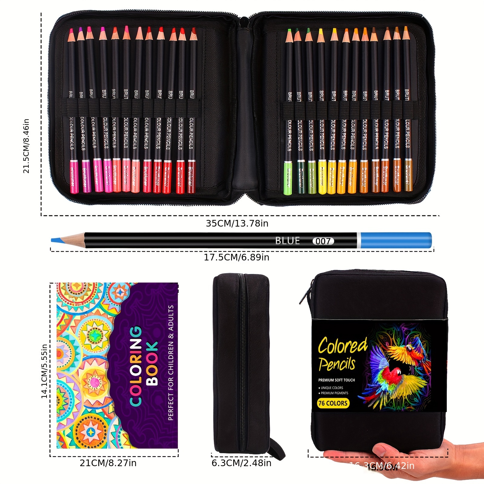 138 Colors Professional Colored Pencils, Shuttle Art Soft Core Coloring  Pencils Set with 1 Coloring Book,1 Sketch Pad, 4