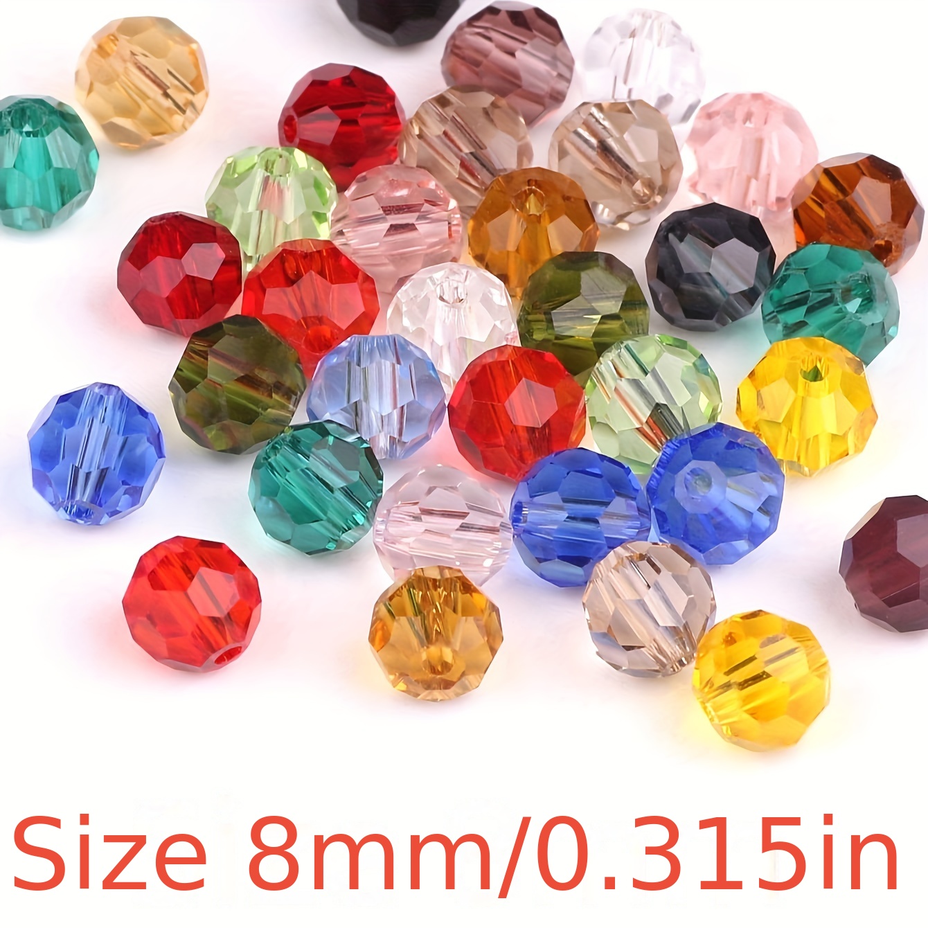 Round Glass Beads Crystal Faceted Septal Beads For Jewelry - Temu