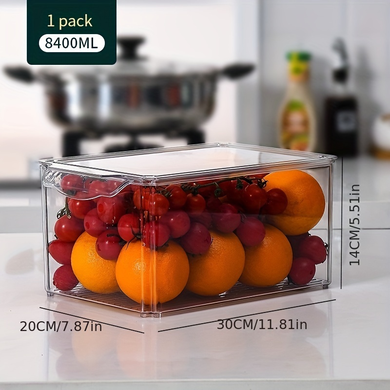Plastic Refrigerator Storage Box with Lid Fresh Keeping