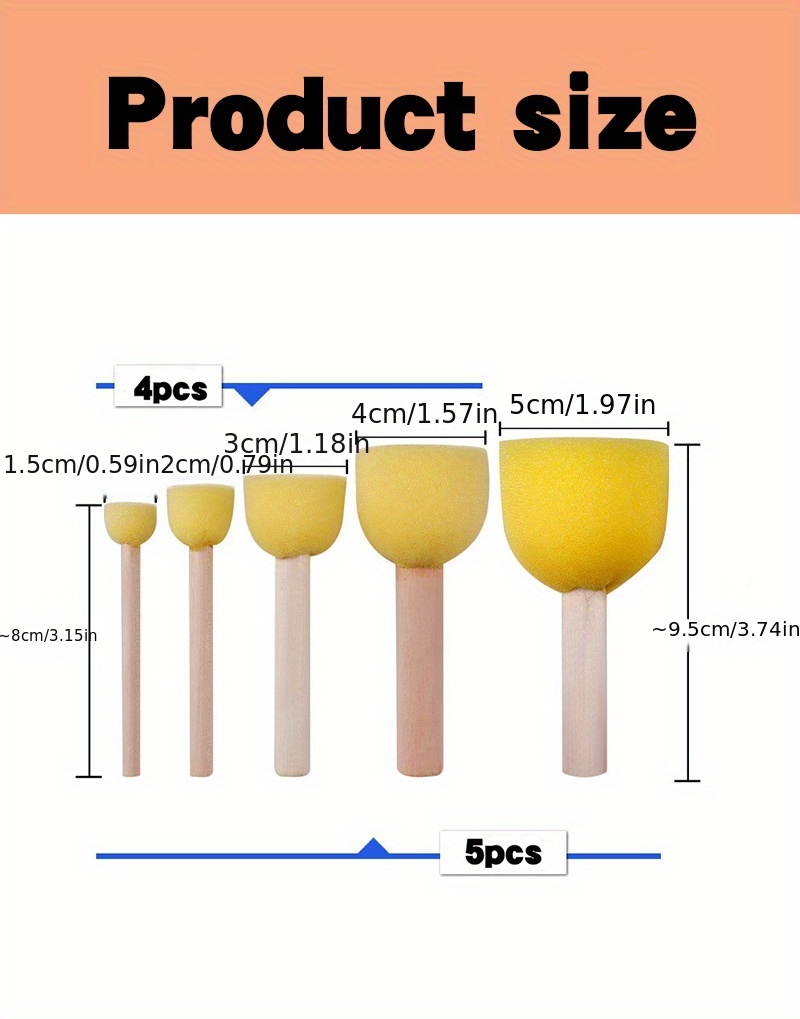 Spazzola Rotonda In Spugna Con Testa Di Fungo, Pennello Per Pittura,  Sigillo, Pennello In Spugna, Strumenti Di Pittura Per Doodle Di Arte Fai Da  Te - Temu Italy