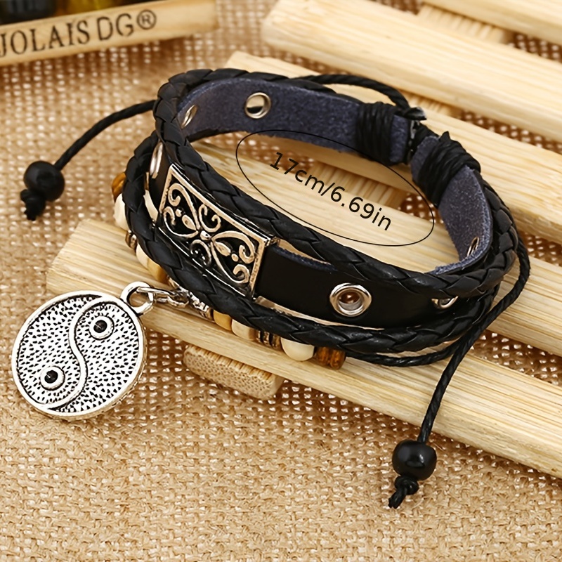 Cowhide Genuine Leather Pu Leather Bracelet - Temu