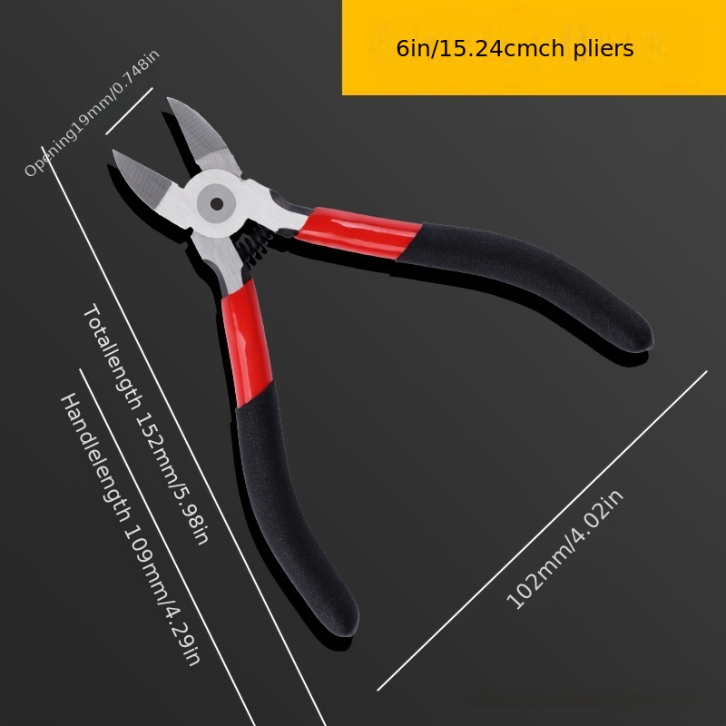 Image of 1pc Chrome Vanadium Steel Wire Cutter Pliers, Electrician's Specialty Diagonal Cutting Nippers, Ultra-hard Thin Blade Steel, Handle, Wire Cutting Tool | Thin Blade Cutter | Tool