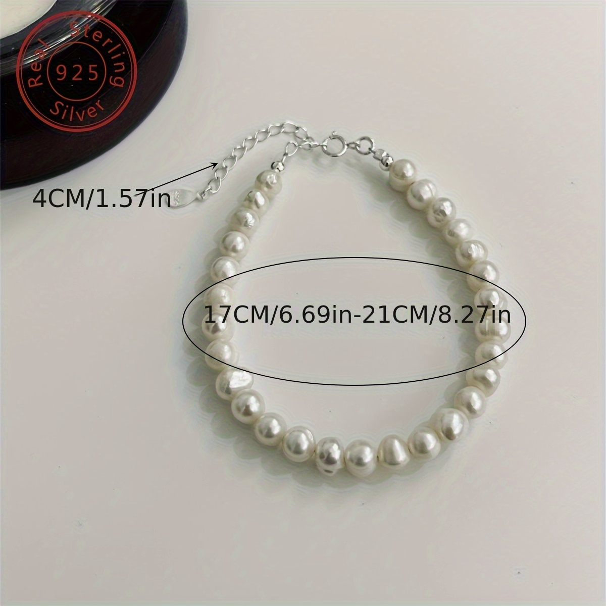 925 Silvery Natural Freshwater Pearl Bracelet, Essential for Autumn And Winter, French Retro, Easy Senior Feel, Versatile for Daily Commuting, Suitable for Women'S Banquets And Various Places to Wear, Selected Jewelry for Gifts