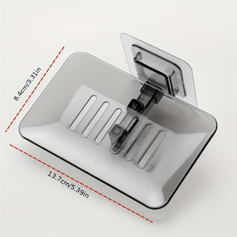 1pc Punch-free Soap Dish With Strong Adhesive Back Wall-mounted Soap Holder  For Bathroom And Toilet