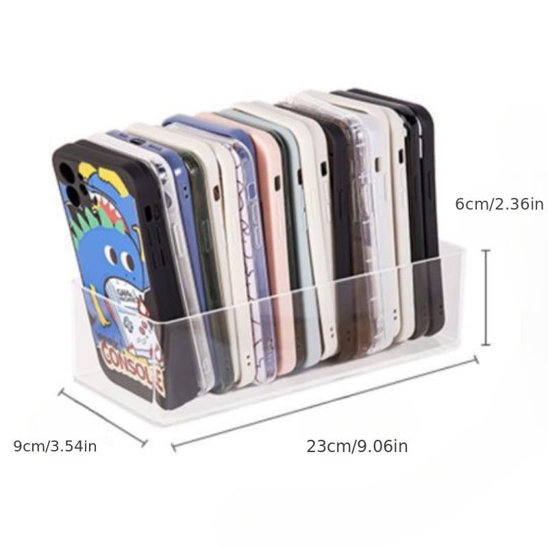 FABROK Plastic iPhone Case Organizer, Clear Storage Holder Box with Lid for  Cell Phone Basic Cases, Multifunctional Phone Case Storage Box for Desk