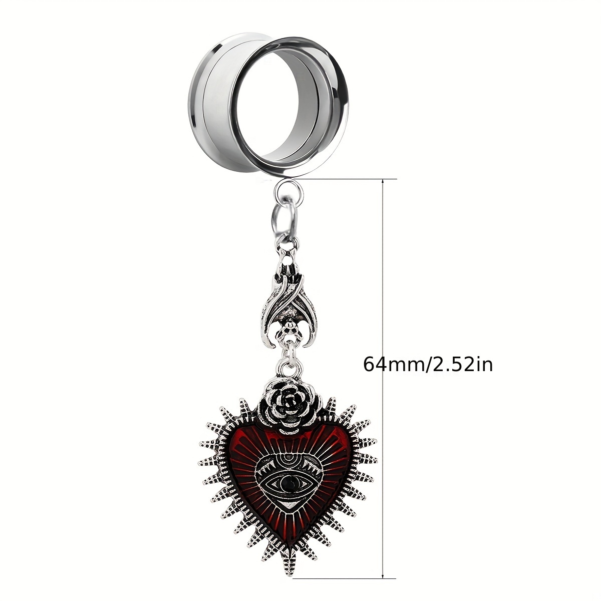 2-Pack 316 Stainless Steel Ear Gauges With Hoop Design - Body Jewelry Tunnels