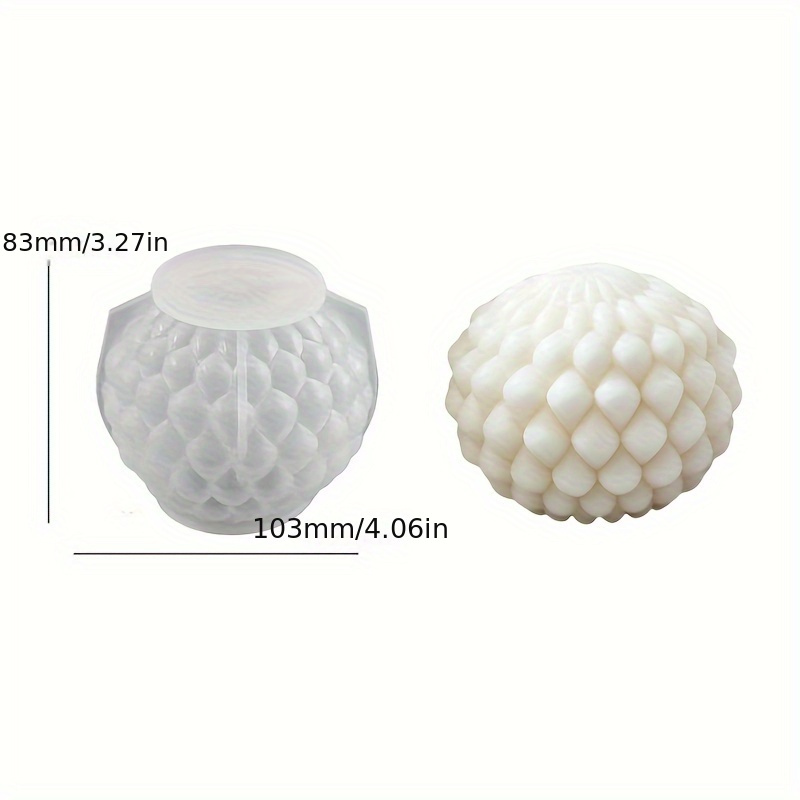 3d Striped Sphere Silicone Mold For Candles, Soaps & Resin Crafts - Large Round Design For Diy, Home Decor & Clay Projects