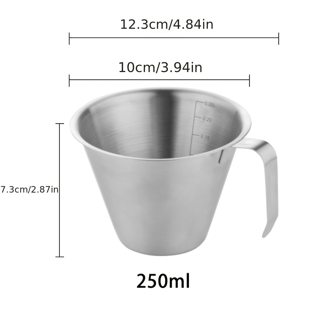 1pc304 Tasse D'extraction En Acier Inoxydable Coupe À Espresso Italienne  Avec Tasse À Mesurer Poignée