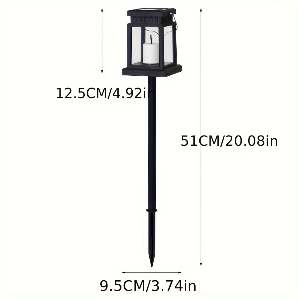 Black Weatherproof Outdoor Lantern with LED Candle, 9.5