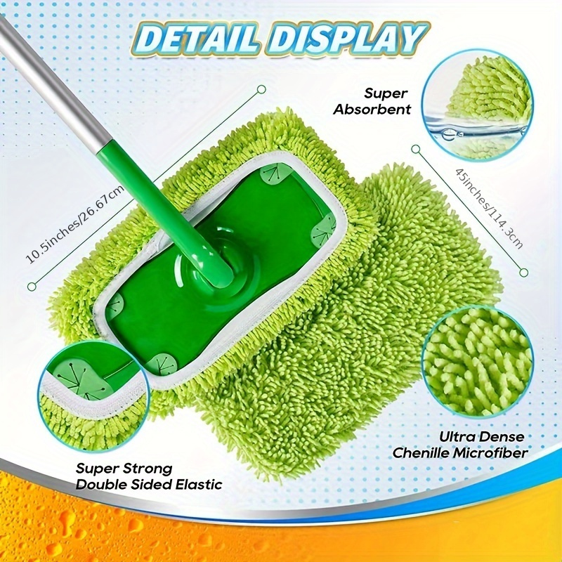 Microfiber Mop Replacement Pad Flat Floor Mop Cloth Washable - Temu