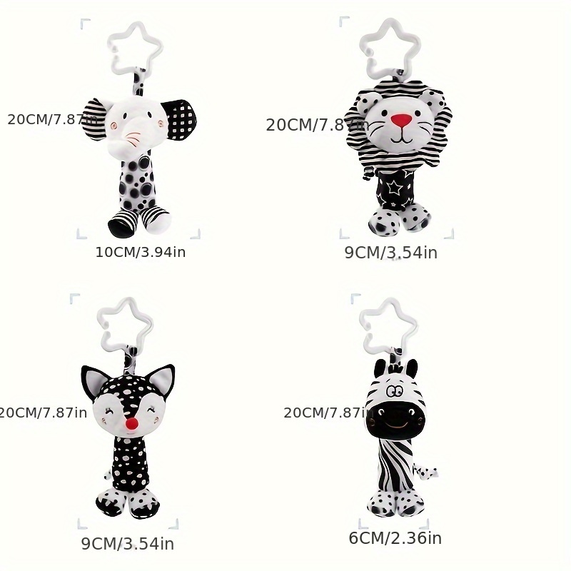   and white childrens small wind chime toys rattle plush toys car hanging wind chime details 4