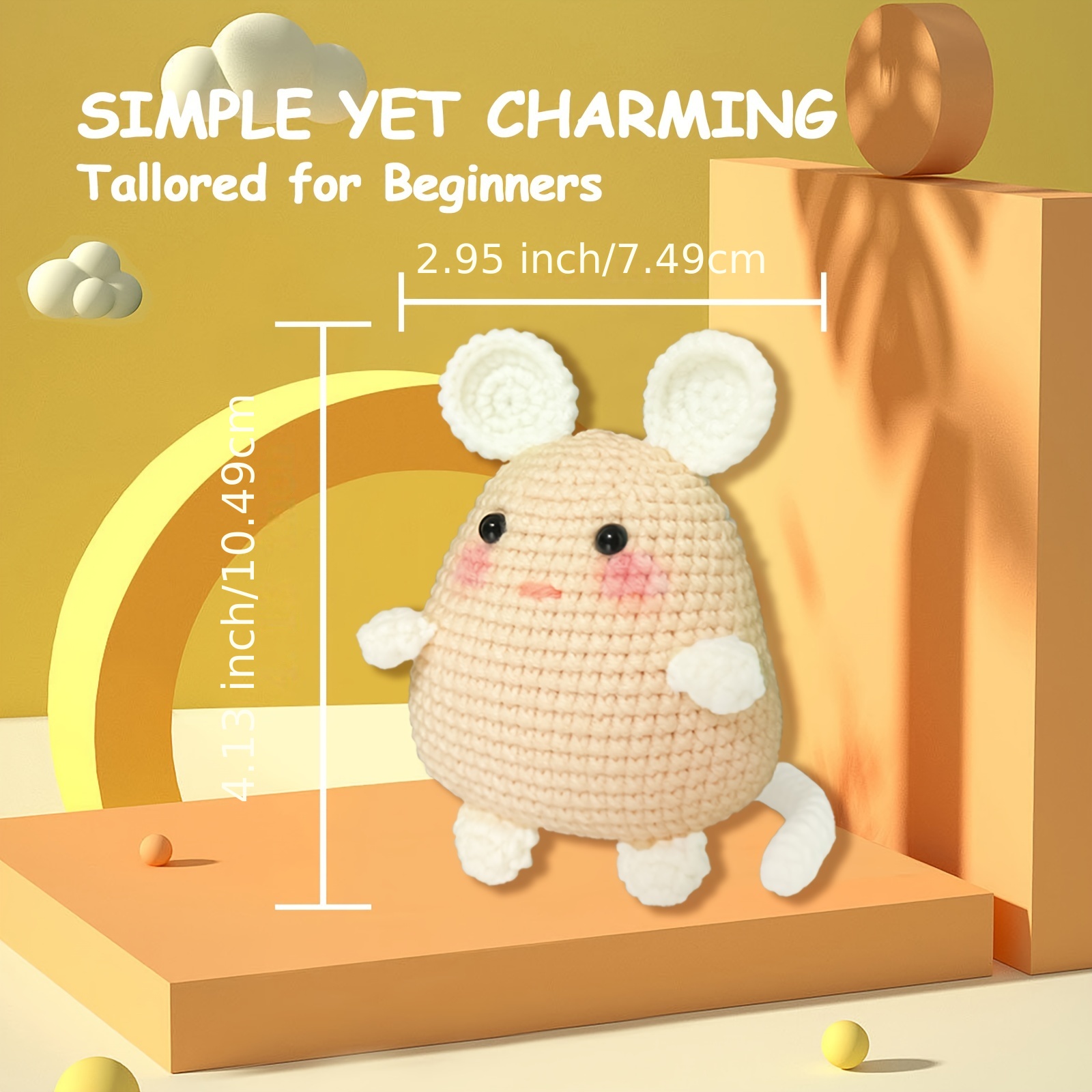 Crochet Kit Beginners Little Mouse With Step by step Video - Temu