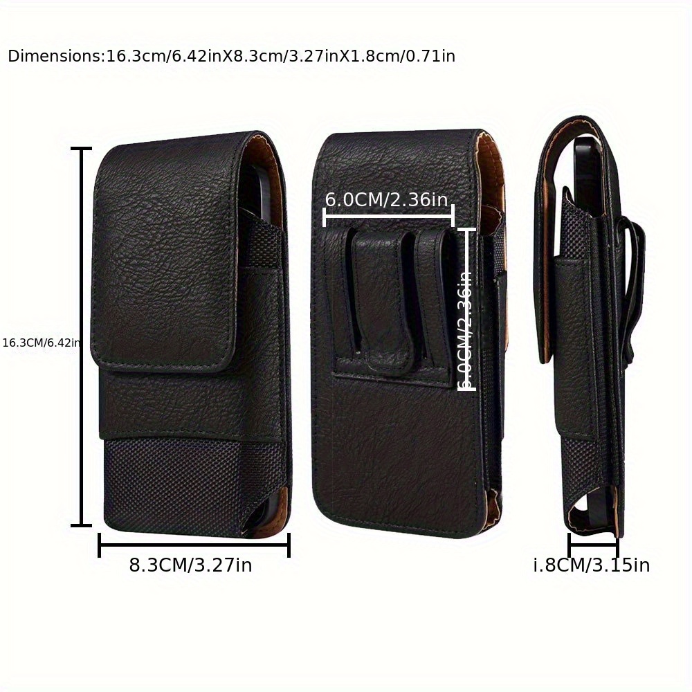 TEMU High-grade Grain Oxford Pu Phone Case Pouch Waist Belt Holder Holster Bag