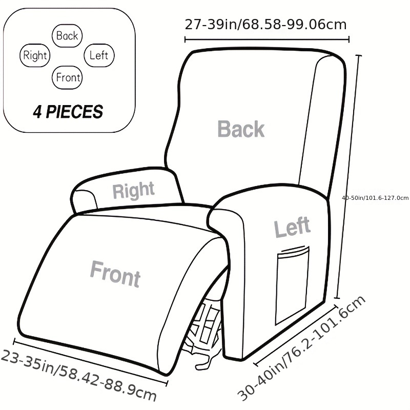 4pcs/set Copridivani Reclinabili In Velluto Elasticizzato - Temu Italy