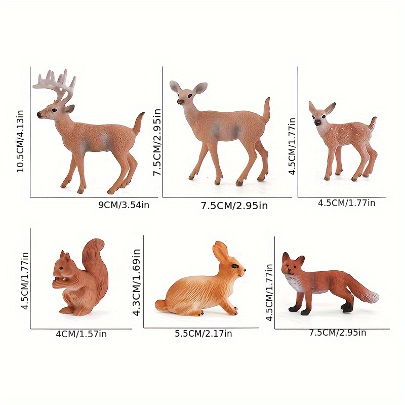 Cute Kids Gift Simulation Plastic Animal Models Toys Miniature Small  Figurine Fox Hare Rabbit