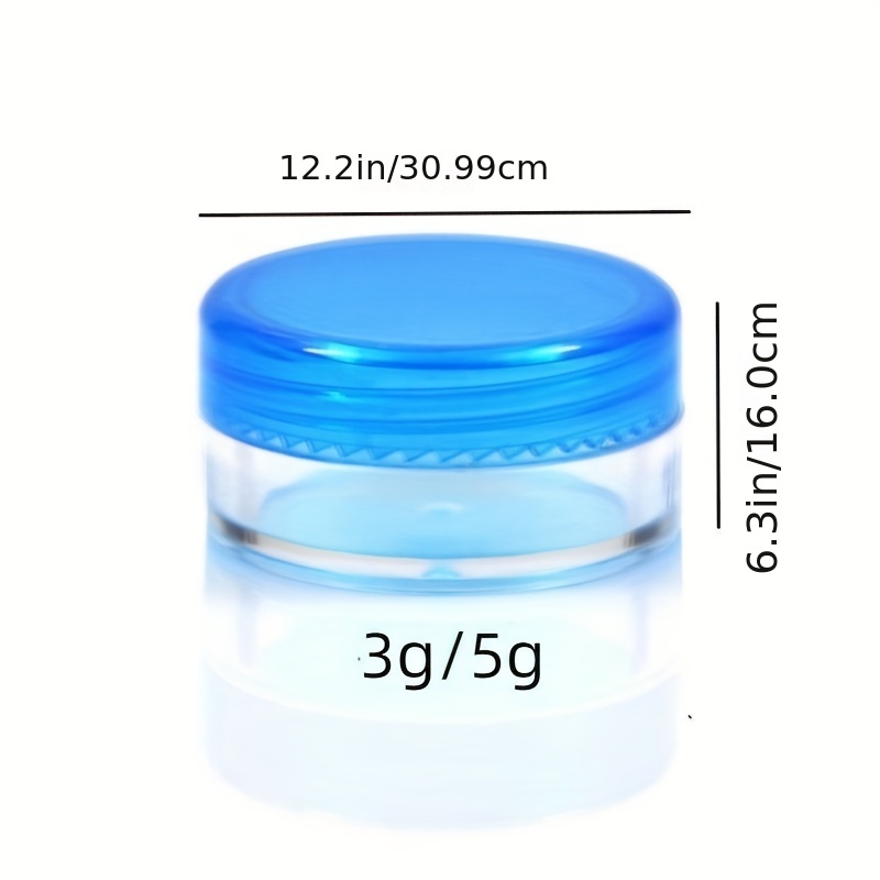 5G/5ML (0.18 oz) Plastic Cosmetic Sample Jars with Multi-Color Lids