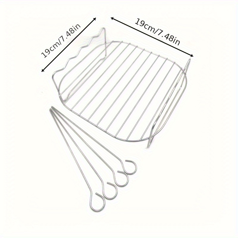 Air Fryer Rack 3 Skewers Stainless Steel Air Fryer Grill Temu