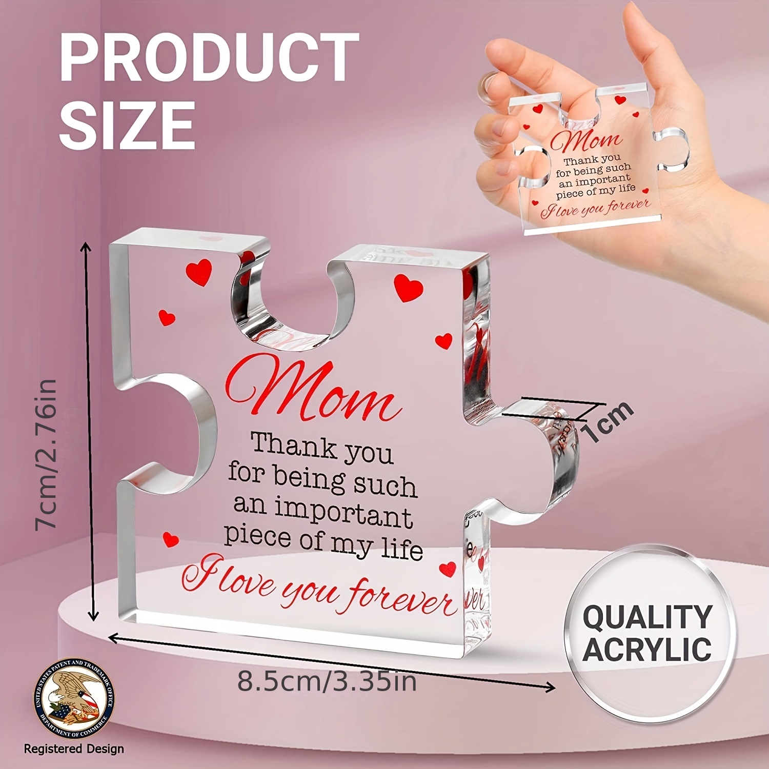 Acrylic Plaque,birthday Gifts For Mom - Engraved Acrylic Block