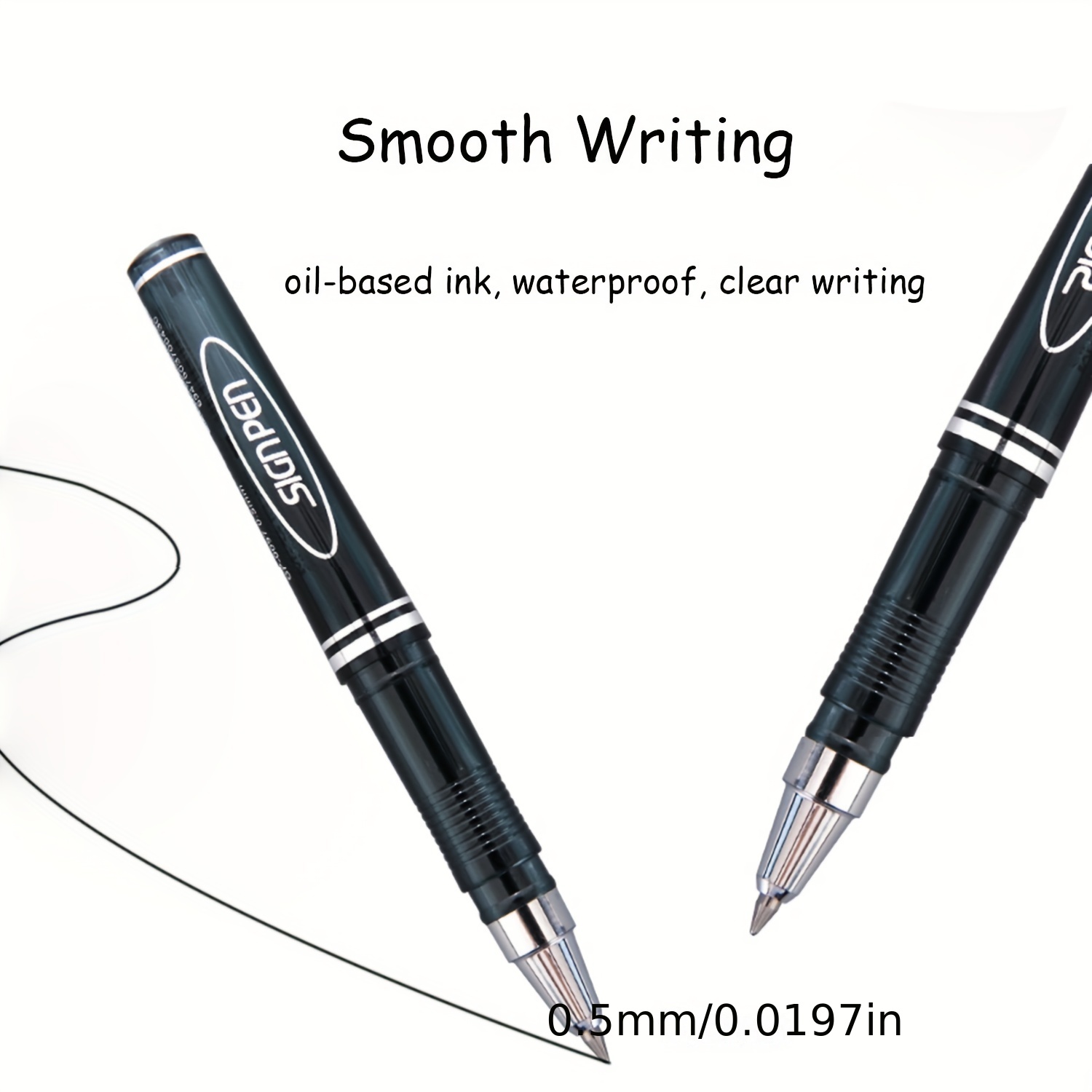 4 Pcs stylos gel rétractables encre noire, 0,5 mm stylo gel