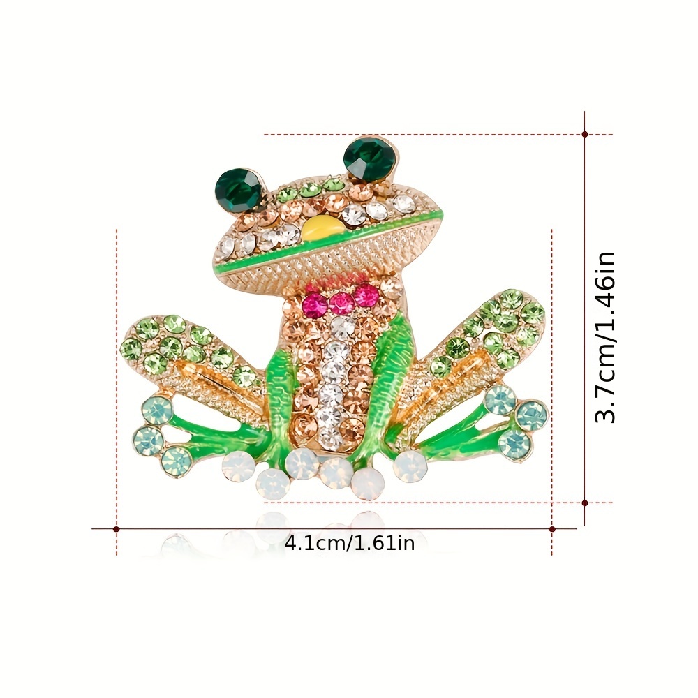 Colorful Enamel Rhinestone Frog Brooch Pin For Women And - Temu