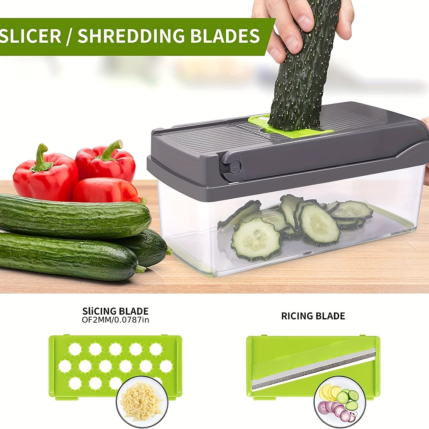 15in1 Vegetable Chopper Multifunctional Fruit Slicer Handle - Temu