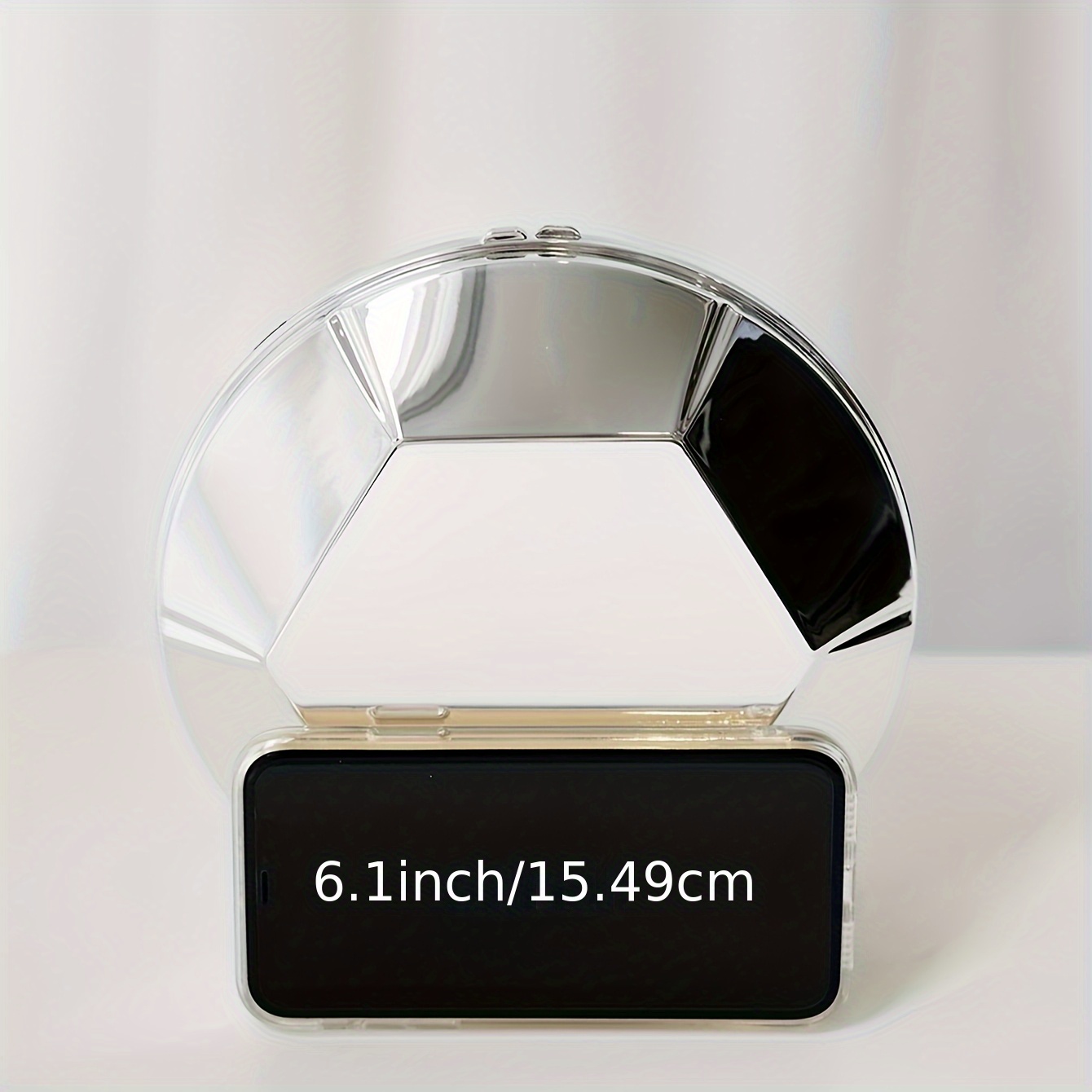 Women's UFO Evening Bag with Detachable Chain Strap - Hexagonal Disco Party Purse, Magnetic Closure, Minimalist Glamorous Clutch for Weddings, Galas, Concerts - Golden/, Elegant Evening Handbag Gift for Women, Galaxy Event Accessory, Smooth Glossy Finish, Concert Purse, Modern Design, Synthetic Leather Lining, Stylish Accessory, Women's Fashion