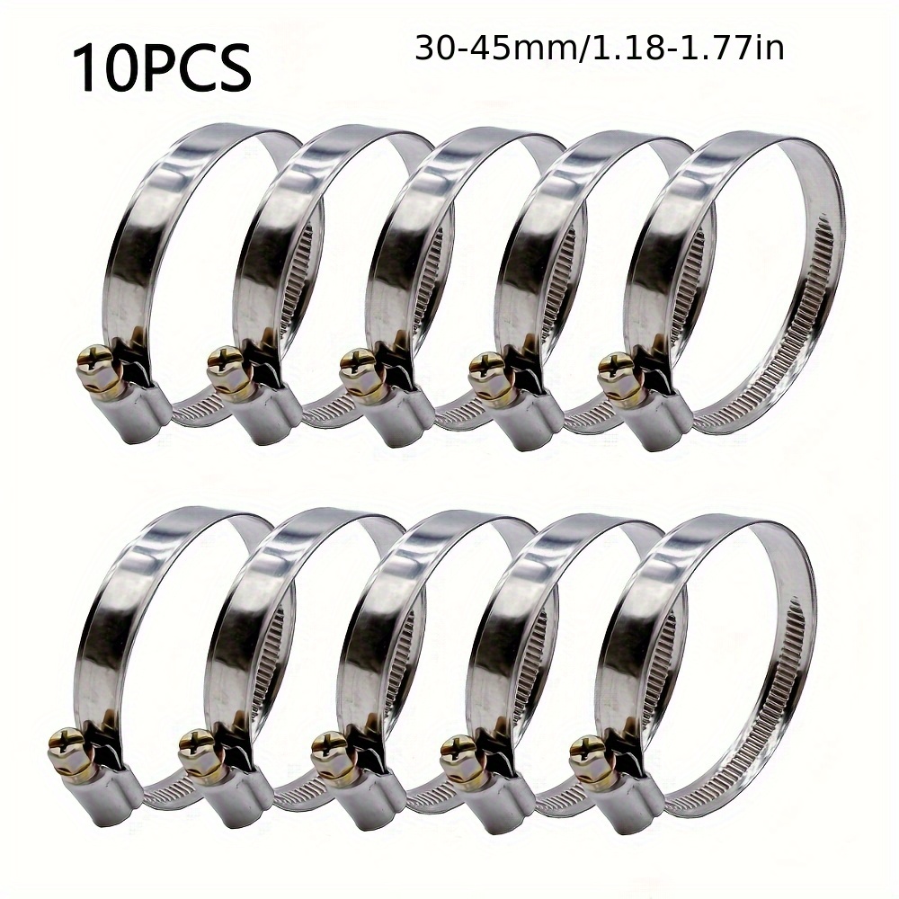 E-shop 10 Stück Hochleistungs-Edelstahl- - Verstellbar 8-120 mm, Rostfrei, Spiralschraubenschlauchschellen zur Sicherung von Schläuchen Rohren,