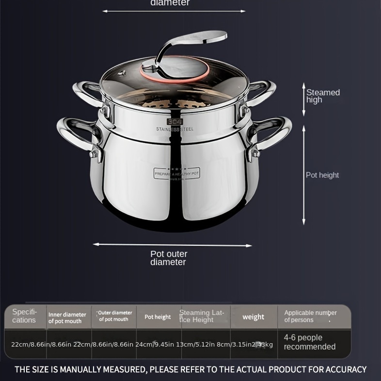 316 three layer steel soup pot induction cooker gas thickened steaming stainless steel bottle pot   pot soup pot details 11