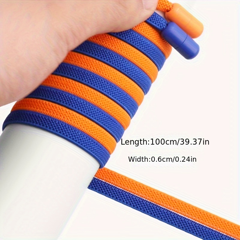 1 Pair Vibrant Elastic No-Tie Shoelaces for Sneakers - Quick & Easy Slip-On Design, Durable Acetate Fiber, Assorted Colors