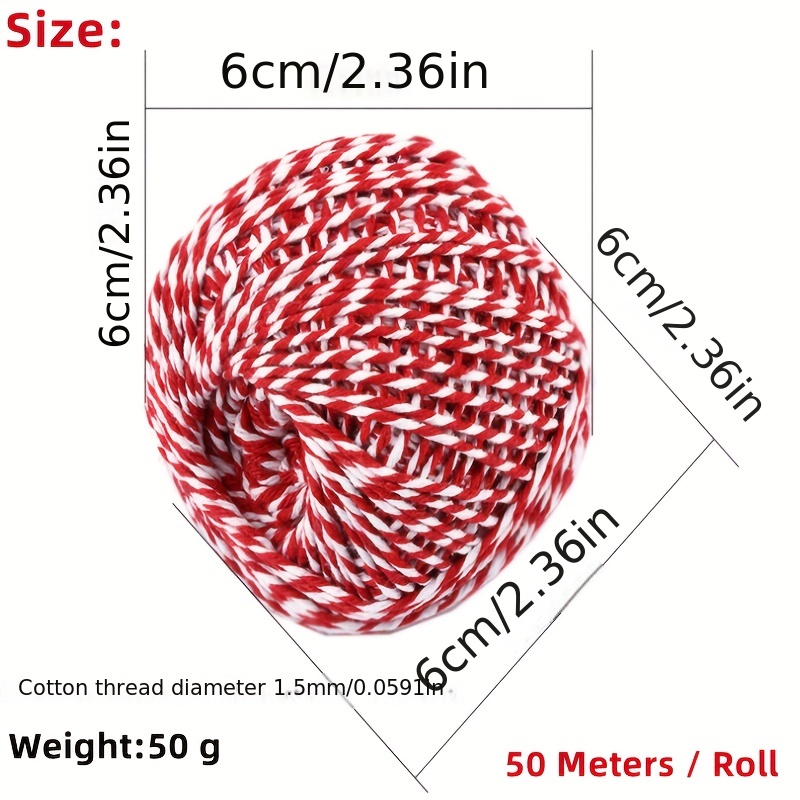 100 Yards Long Two color Big Red Packaging Rope Diy Material - Temu
