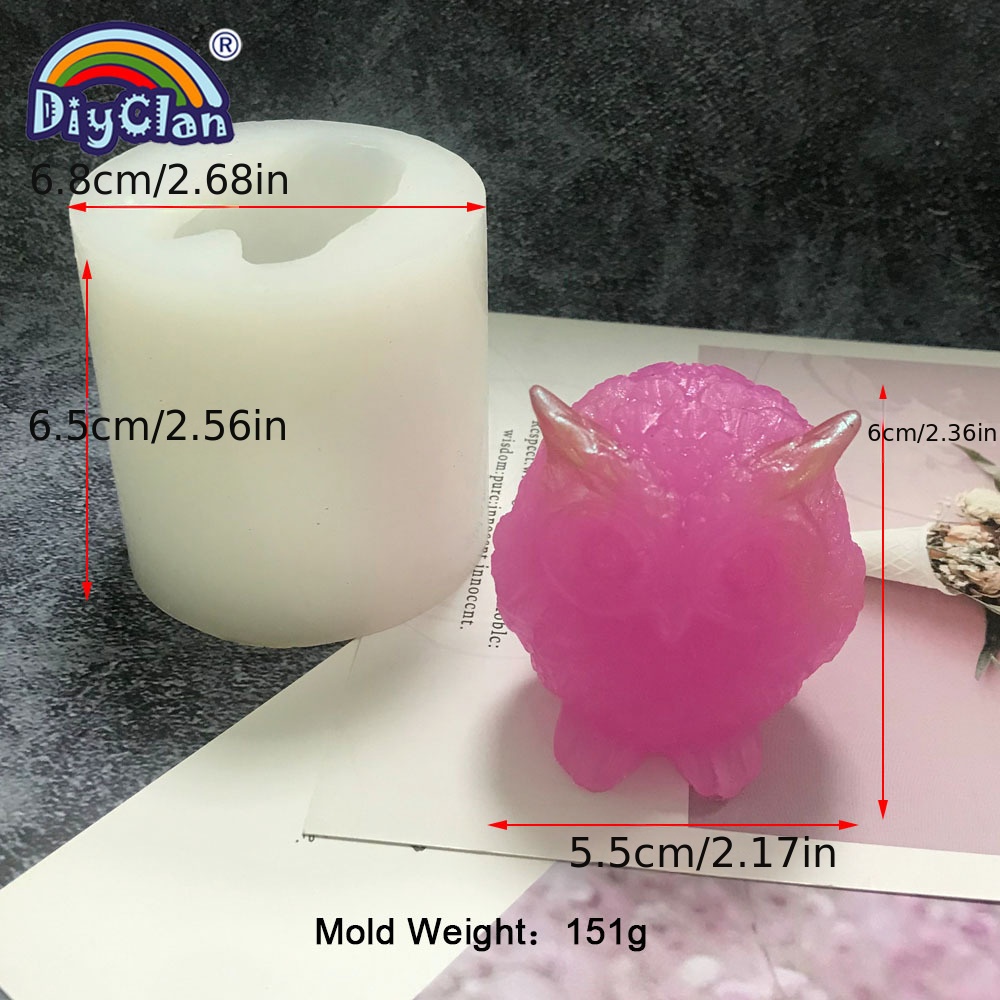 Stampo in Silicone per stampi per candele con gufo 3D per la produzione di candele  stampi in resina fatti a mano fai da te per stampi in cera di gesso -  AliExpress