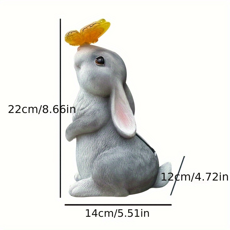 Image of Solar-powered Garden Light With Cute Rabbit And Statue - Weather-resistant Resin, Ideal For Outdoor Landscaping And Holiday Gifts, Landscape Lighting| Accent|durable Construction, Garden Decorations