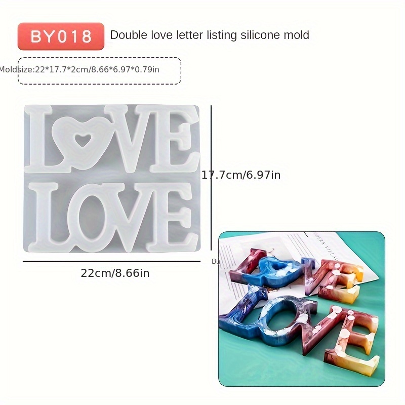 Love Resin Mold,letter Silicone Molds Resin Word Mold for DIY