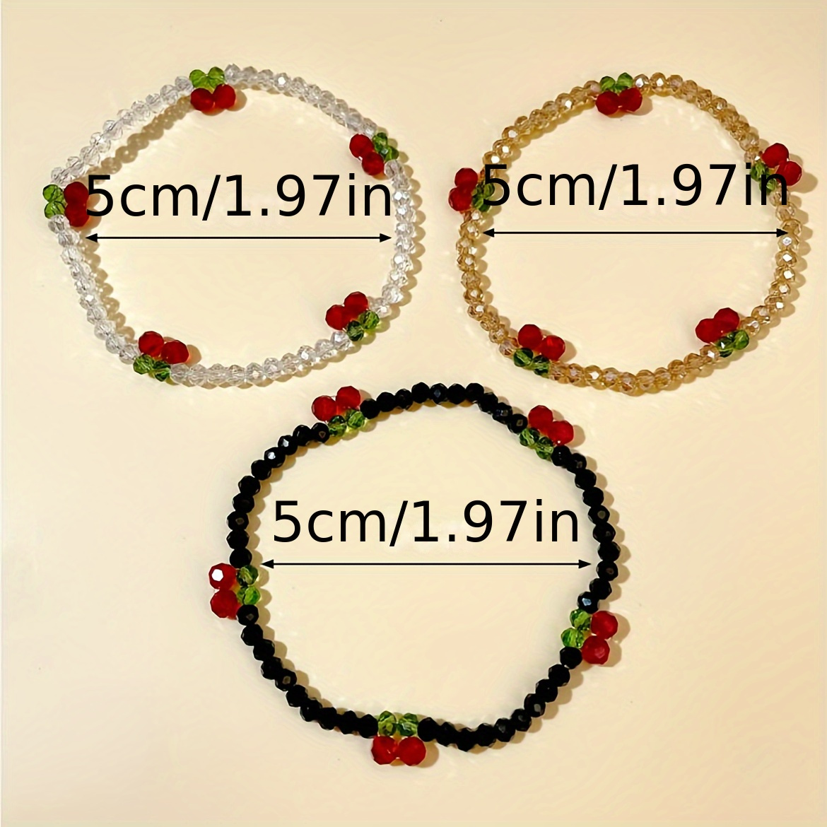 Bohemian Cherry Bead Bracelet Set