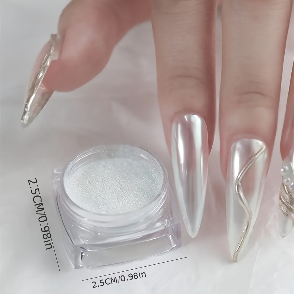 Aurora Holographic Nail Polish Pearl White Rubbing - Temu