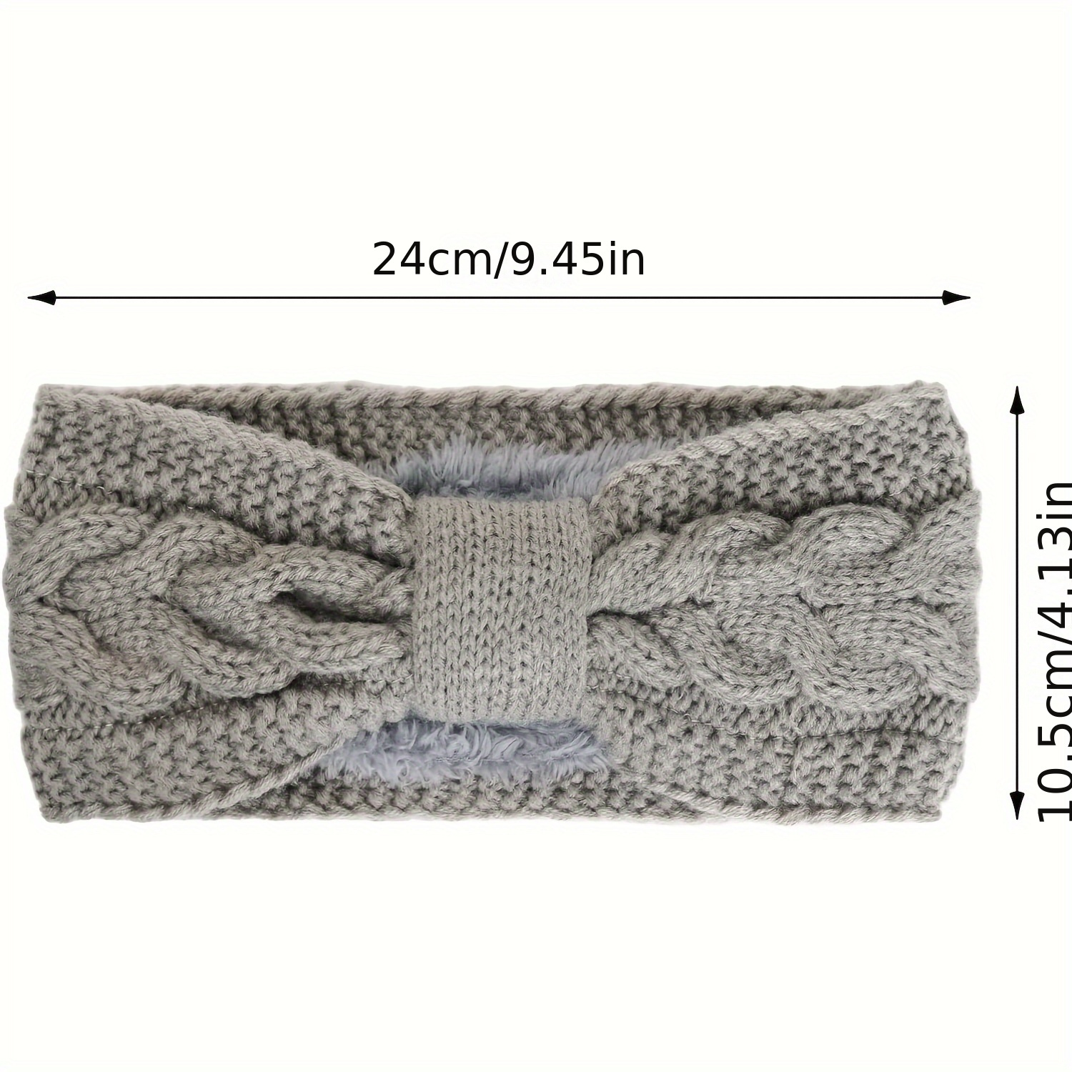 2 pack womens winter headbands with furry ear warmers soft stretchy polyester ear warmer hairbands for cold weather   fits most black grey 4