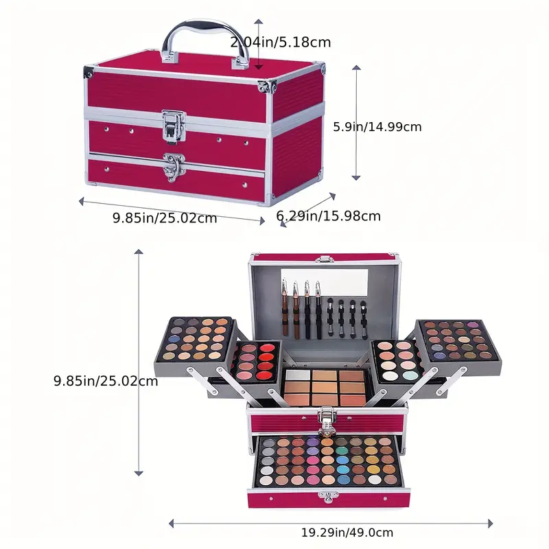 all in one makeup gift set kit 132 colors makeup kits includes 94 eyeshadow 12 lip gloss 12 concealer 5 eyebrow powder 3 face powder 3 blush 3 contour shade 2 lip liners 2 eye liners 4pcs eyeshadow brush details 3