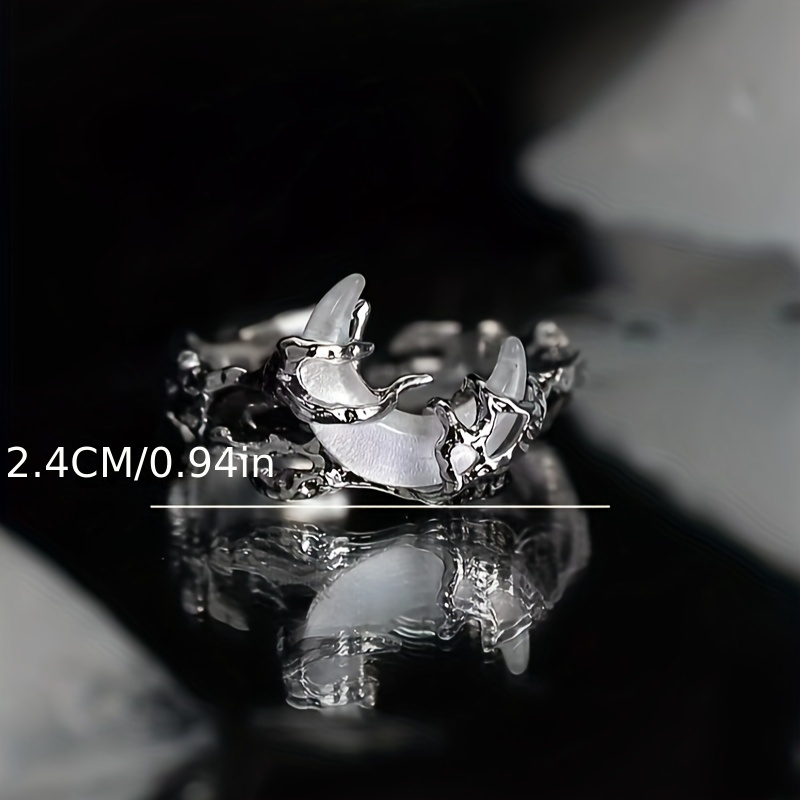 Sun & Moon Couple's Adjustable Open Alloy Statement Ring