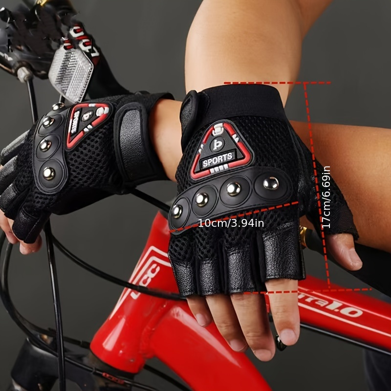 

Men's Outdoor Cycling Sports Fitness Anti-slip Gloves, Durable Four-stud Fingerless Gloves