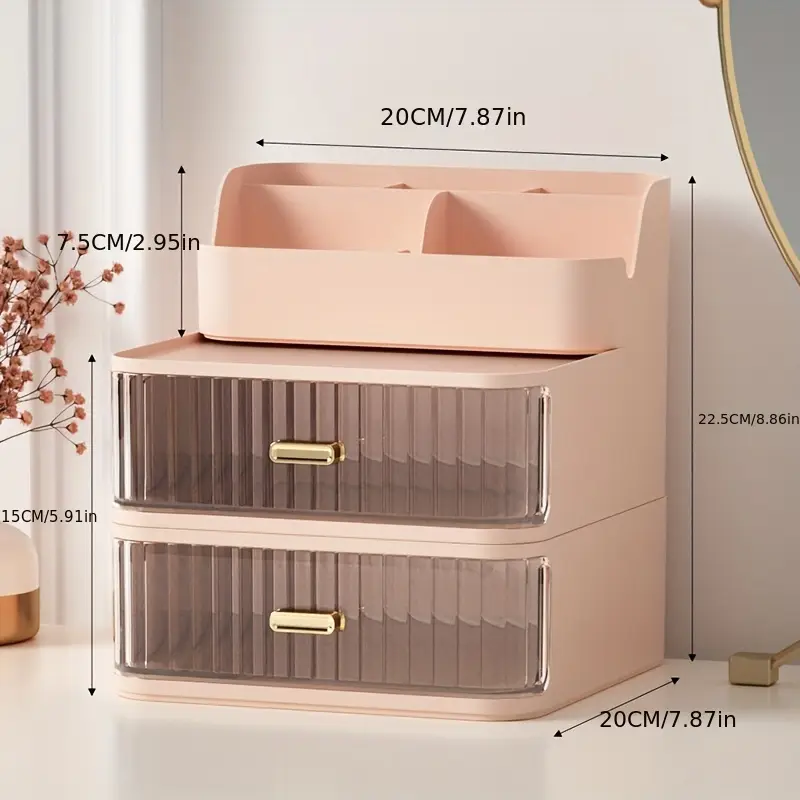 1pc makeup supplies storage box with drawer dustproof jewelry earring hair ring rings rack bedroom skin care products lipsticks organizer makeup organizer Product details 2