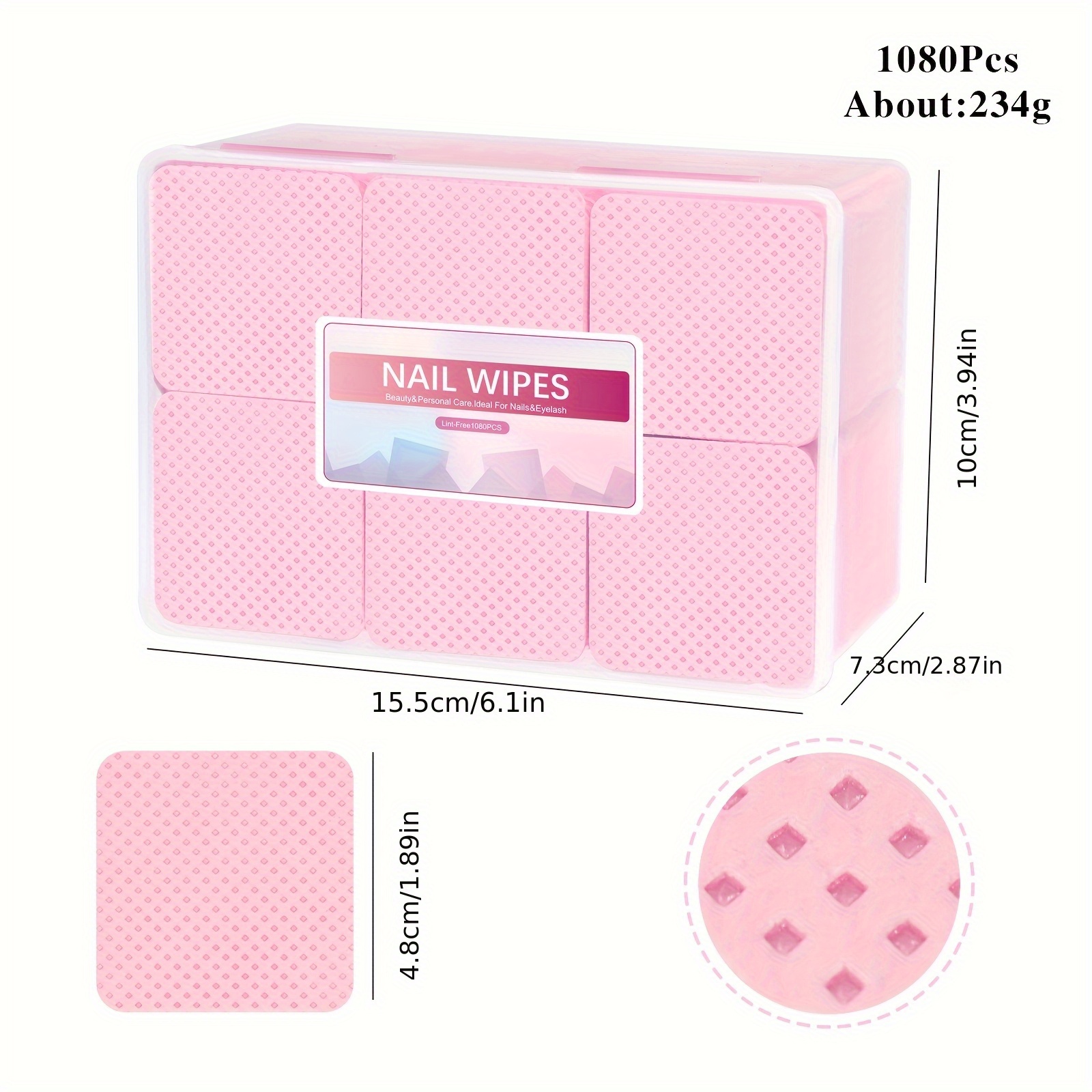 TEMU 1080 stuks Nagellakremover Doekjes Nagel Reinigingspads, Non-Woven Nagel Pads voor Vrouwen Schoonheidssalon