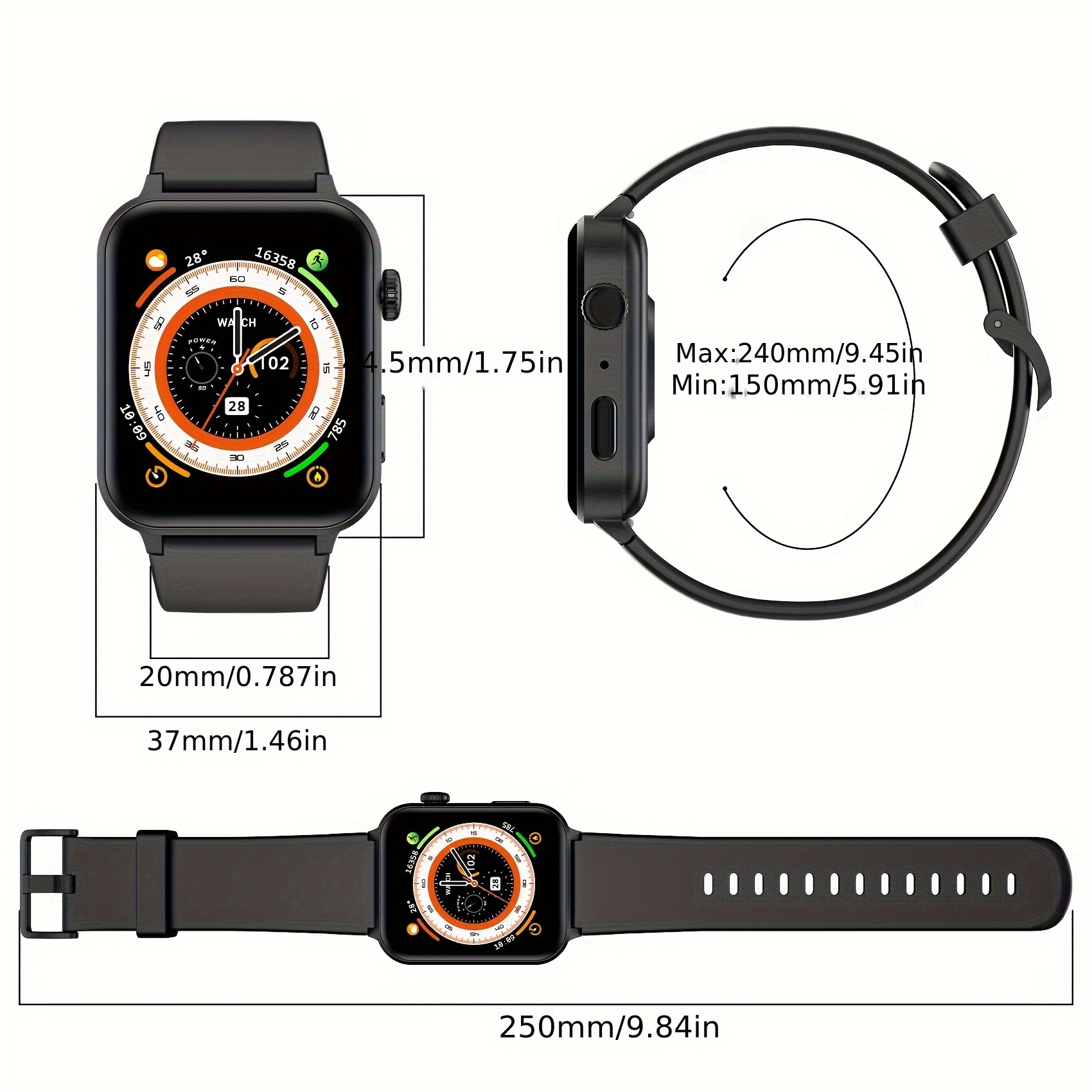 smartwatch for man women call answer dial   assistant   83 inch sports smartwatch fitness tracking monitor with pedometer calorie distance   valentines day gift birthday gift Product details 22