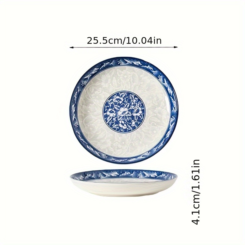 Image of 2pcs Large 10-inch Round Plates Suitable For Microwave & Oven - Elegant Serving Dishes For Pasta, Steak, Desserts, Pizza, Salad - Dinnerware For Home Dining & ( Plates)